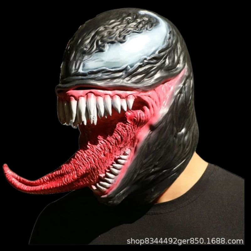 Venom mask head cover Avengers hero Spider-Man dead helmet mask Halloween horror mask party bar festival cos Halloween gift toys