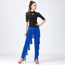 Latin Dance Bottoms New Fashionable Latin Dance Pants Encrypted Fringed Pants Bullfighting Dance PantsFringed Dance Pants