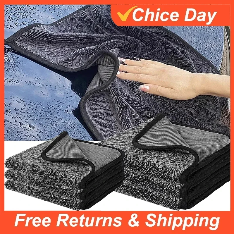 

Полотенца из микрофибры премиум-класса, уход за автомобилем, утепленное полотенце для детализации автомобиля, сушильная ткань, инструмент для чистки, аксессуары для автомойки