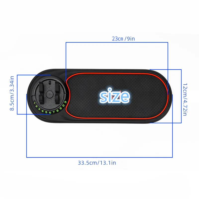 Universal Fit PVC Anti-Slip Mat for Cars, Novelty Patterned Carpet Dashboard Grip Pad with Concealed Number Plate Feature - Mult