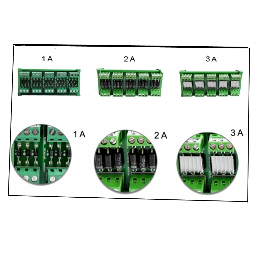 Imagem -04 - Anti-bloco Terminal Reverso do Plc Bloco Terminal do Diodo Anti-tipo Reverso do Guia do Diodo 1a 2a 3a 1000v