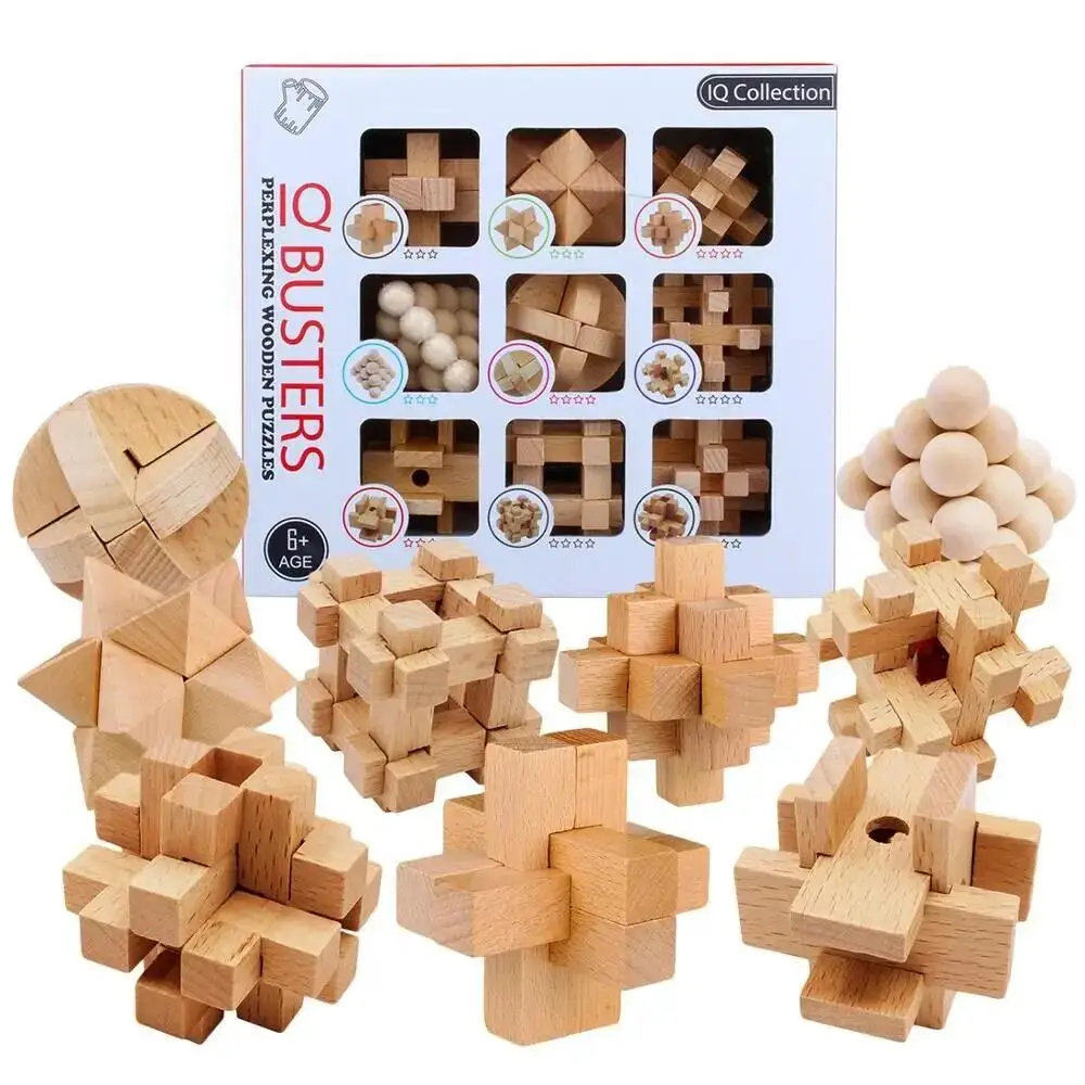 Klassieke Puzzel Geest Hersenen Teaser 2d 3d Houten Puzzels Educatief Spel Voor Volwassenen Kinderen