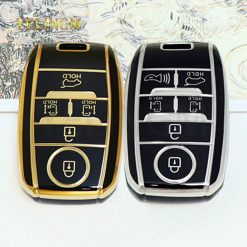 5 6 Buttons Smart Keyless Remote Shell for Kia Sedona Grand Carnival Snugly Sorento L580 Kia Doule Carnival Car Key Case Cover