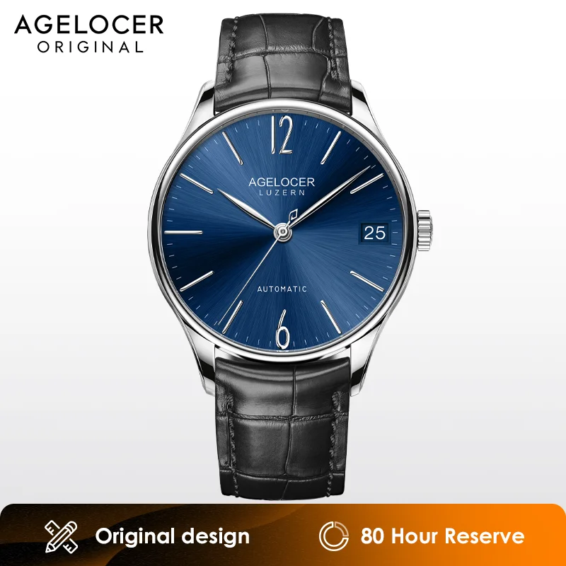 AGELOCER New Luxury Brand Mechanical Watches Business Men Watch Self-Wind Automatic Fashion Waterproof 50m Wristwatch