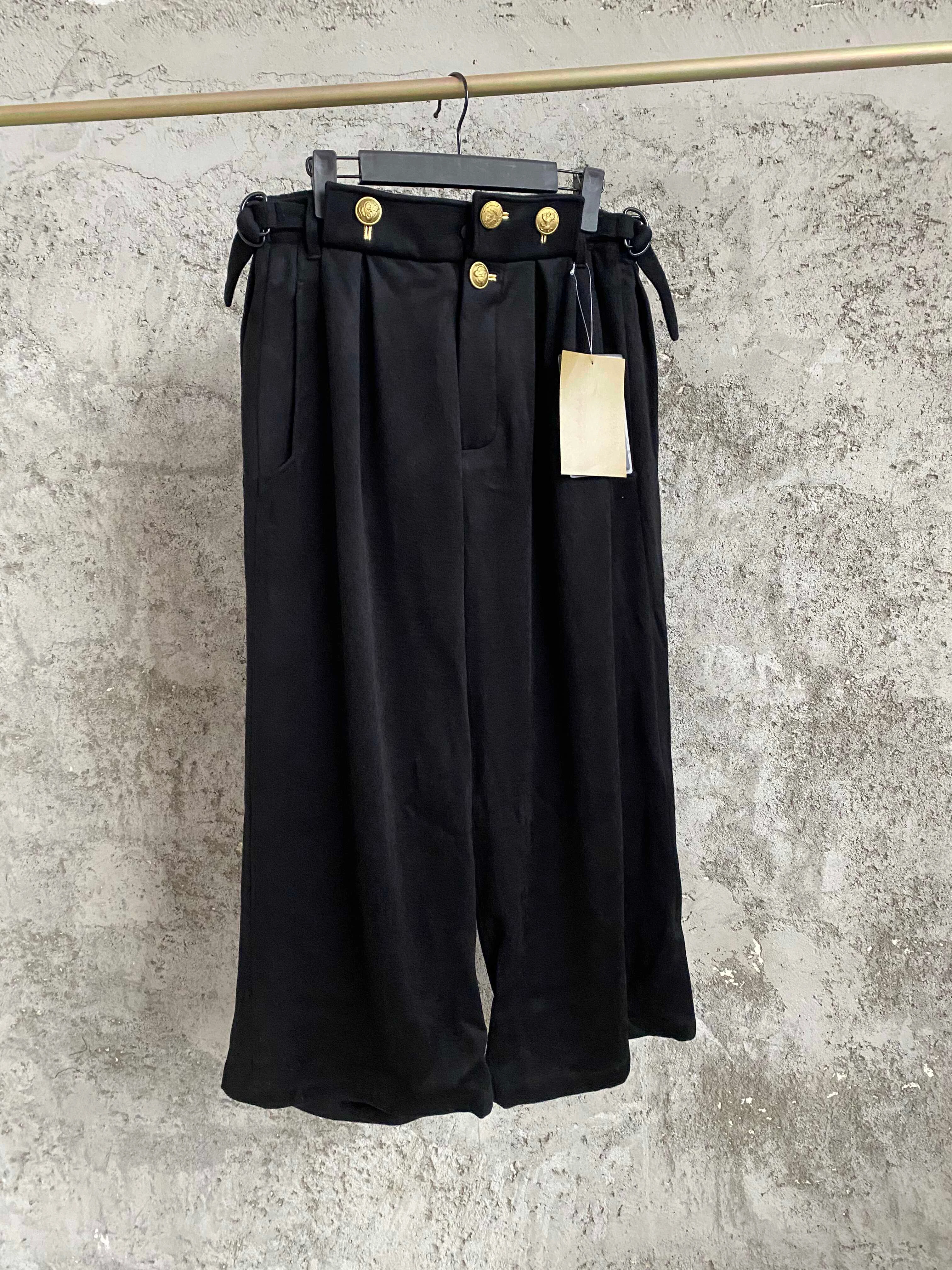 

TOP-YAMAMOTO design sense, copper buckle, cinched waist, high-waisted, wide-leg dress pants, drape, casual long pants, trendy