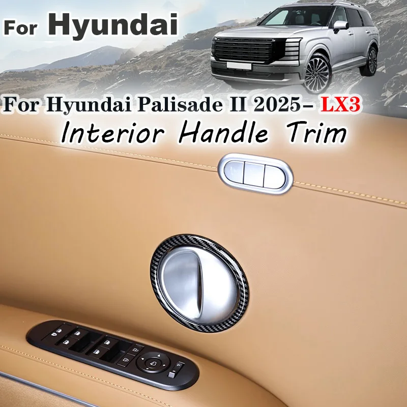 

For Hyundai Palisade 2025 2026 LX3 Car Door Interior Handle Trim cover decorative frame stickers Decoration Accessories Kit