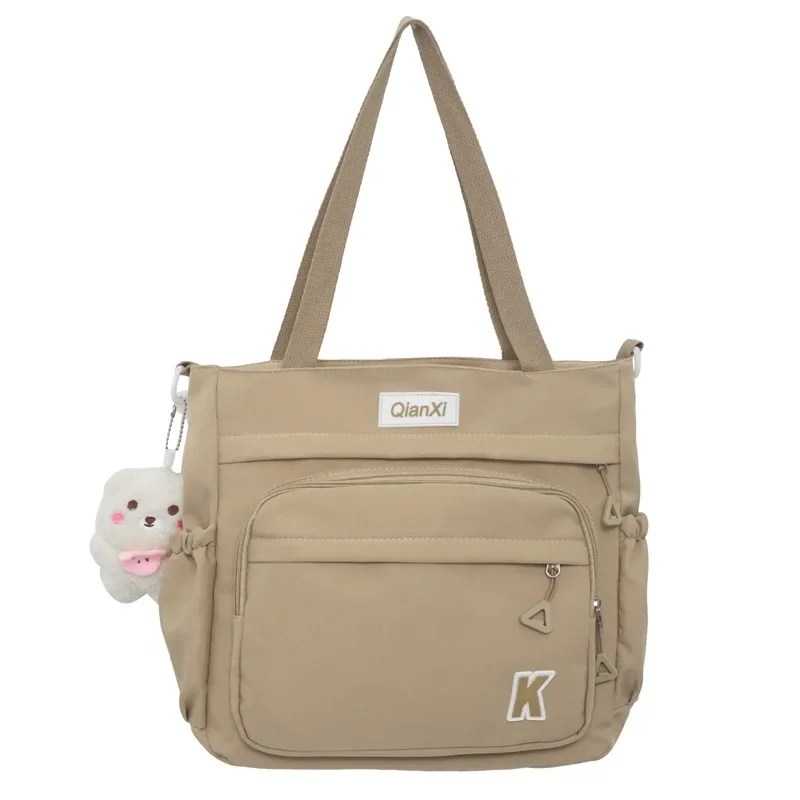 Simple Postman Bag Canvas Bag Large Capacity Handbags for Bookbag College Leisure Japanese Simple Messenger Bags