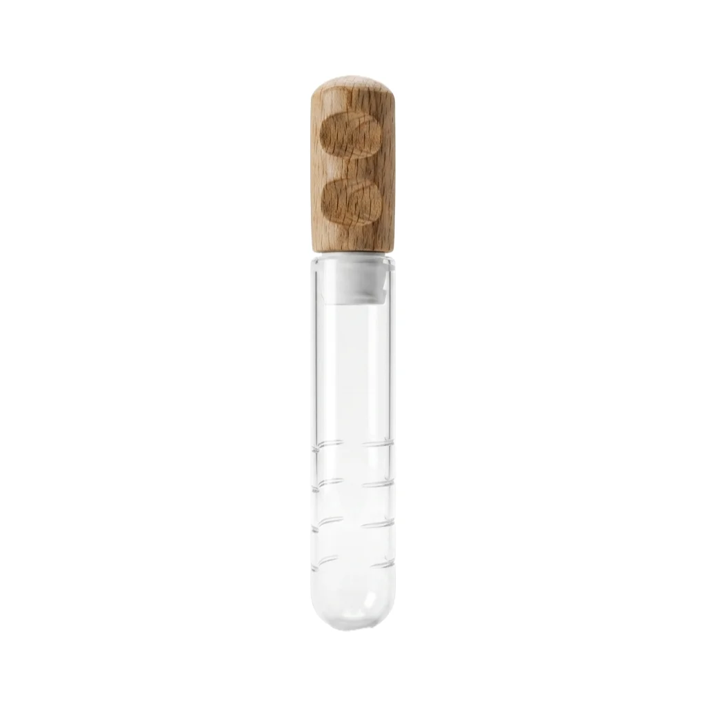 Portable Tea Infuser Stick for Office - Anti-scald Wood Handle Glass Tea Filter - Easy Clean Loose Leaf Tea Steeper for Travel H