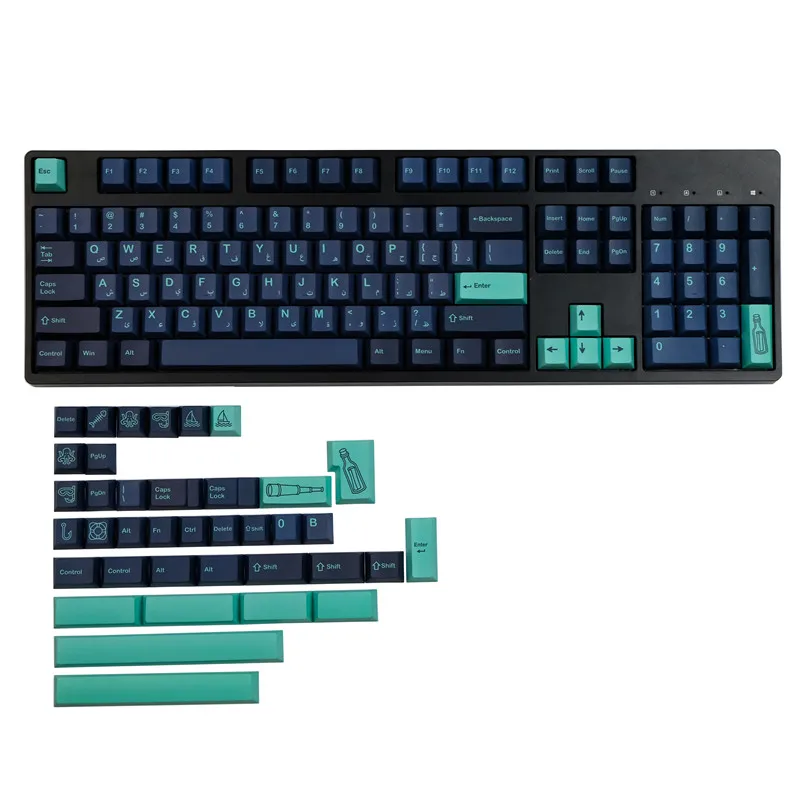 

142 Keys GMK Arabian Sea Keycaps Cherry Profile GMK Keycaps PBT Dye Sublimation Keyboard Keycap MX Switch61 63 64 68 75 84 87 98