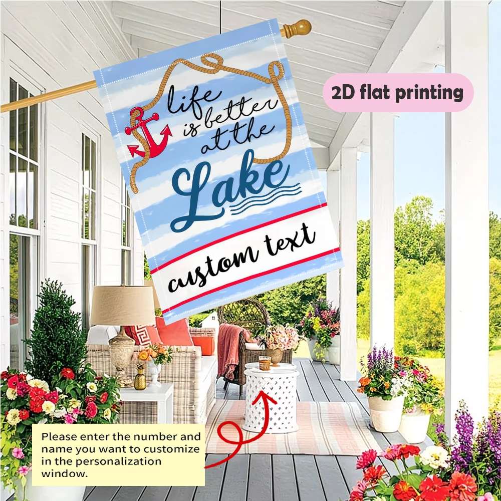 1pc double-sided Customizable Garden flag personalized custom text Suitable for outdoor and courtyard decoration 30*45cm(12x18in