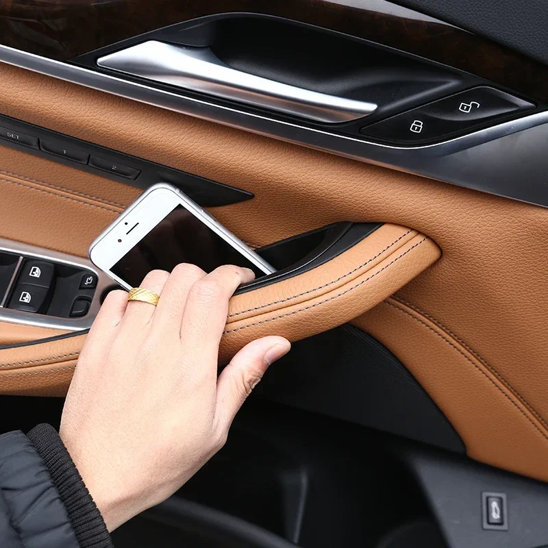 

For BMW New 5 Series G30 2018-2022 ABS Black Car Door Storage Box Phone Tray Interior Car Accessories