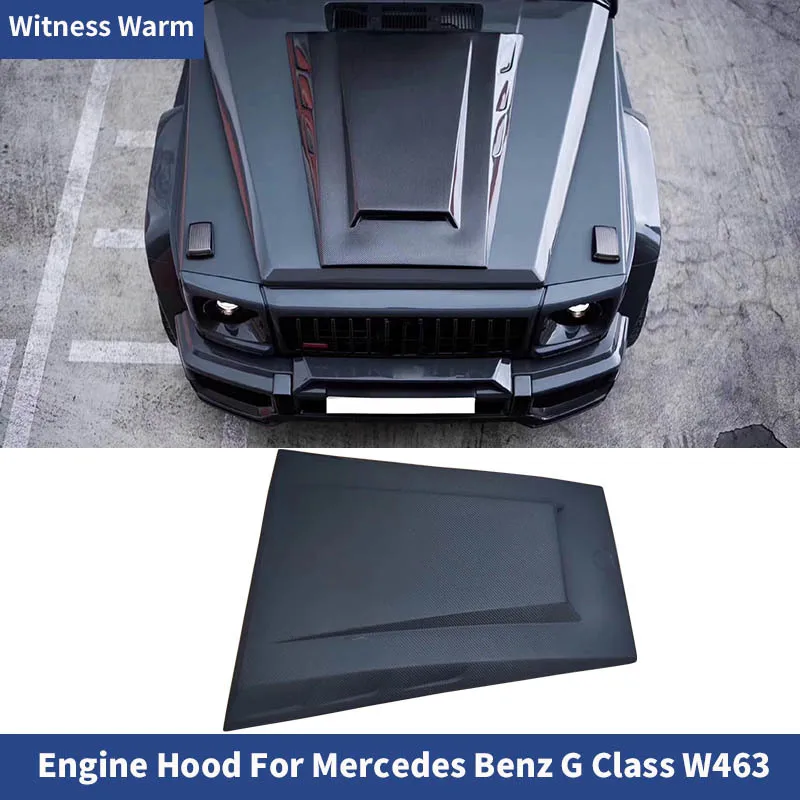 For W463 G Class G500 G65 Carbon Fiber Engine Hood with Vents for Benz W463 G55 G65 G63 Frp Bonnet Covers Car Body Kit 08-14