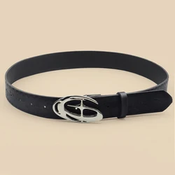Pu Leather Jeans Belt Simple Fashion Casual Gothic Moon Star Buckle Belt Design Y2K Belt Vintage