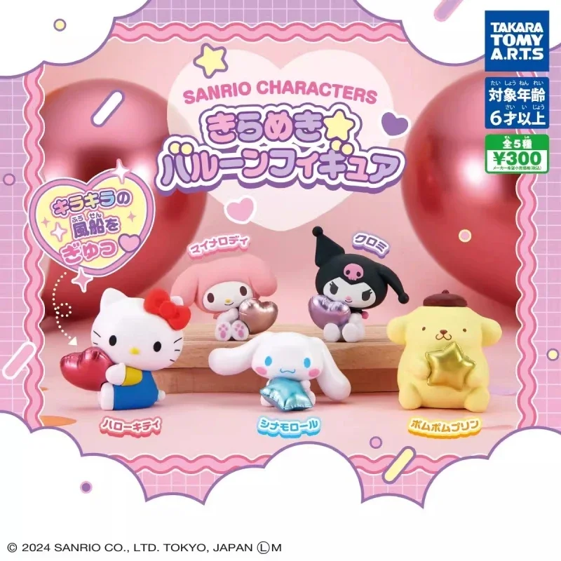 

TOMY Genuine 5Pcs Gashapon Sanrio Characters Kuromi Action Figure Toys For Kids Gift Collectible Model Ornaments