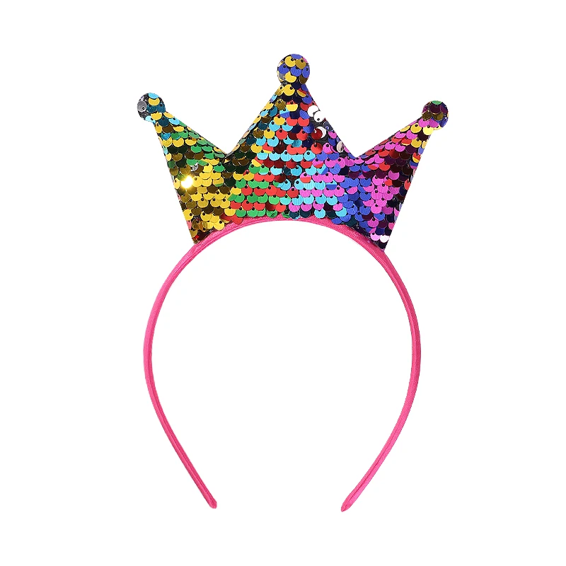 1PC paillettes Party Hair Hoop per bambini Girl Shiny Crown Headband Birthday Headwear Hairband Festival costumi accessori per capelli