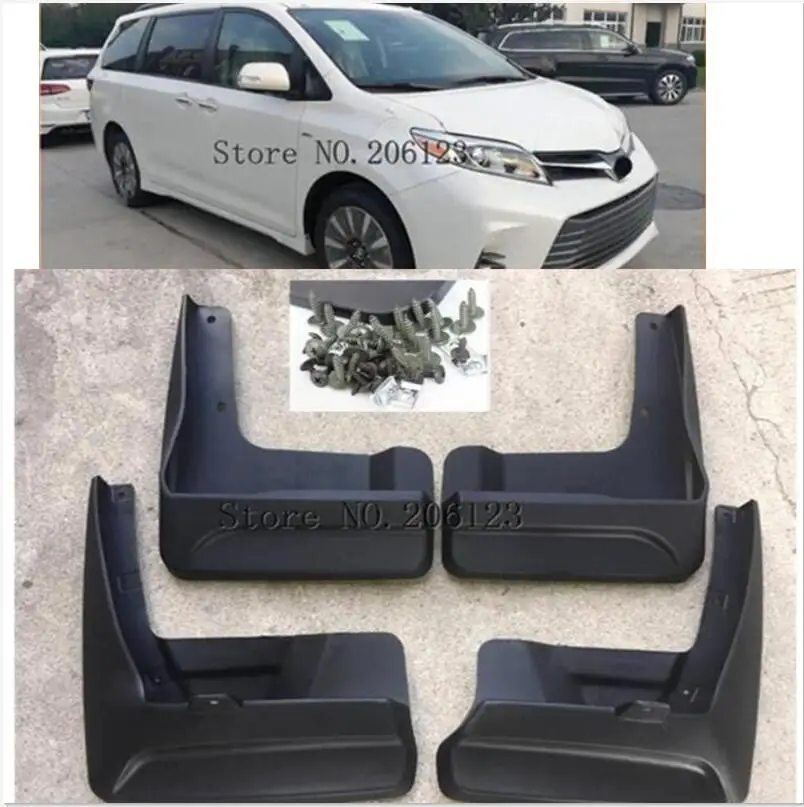 

Set Molded Car Mud Flaps For Toyota Sienna 2018 2019 2020 Mudflaps Splash Guards Mud Flap Mudguards Fender Car Accessories