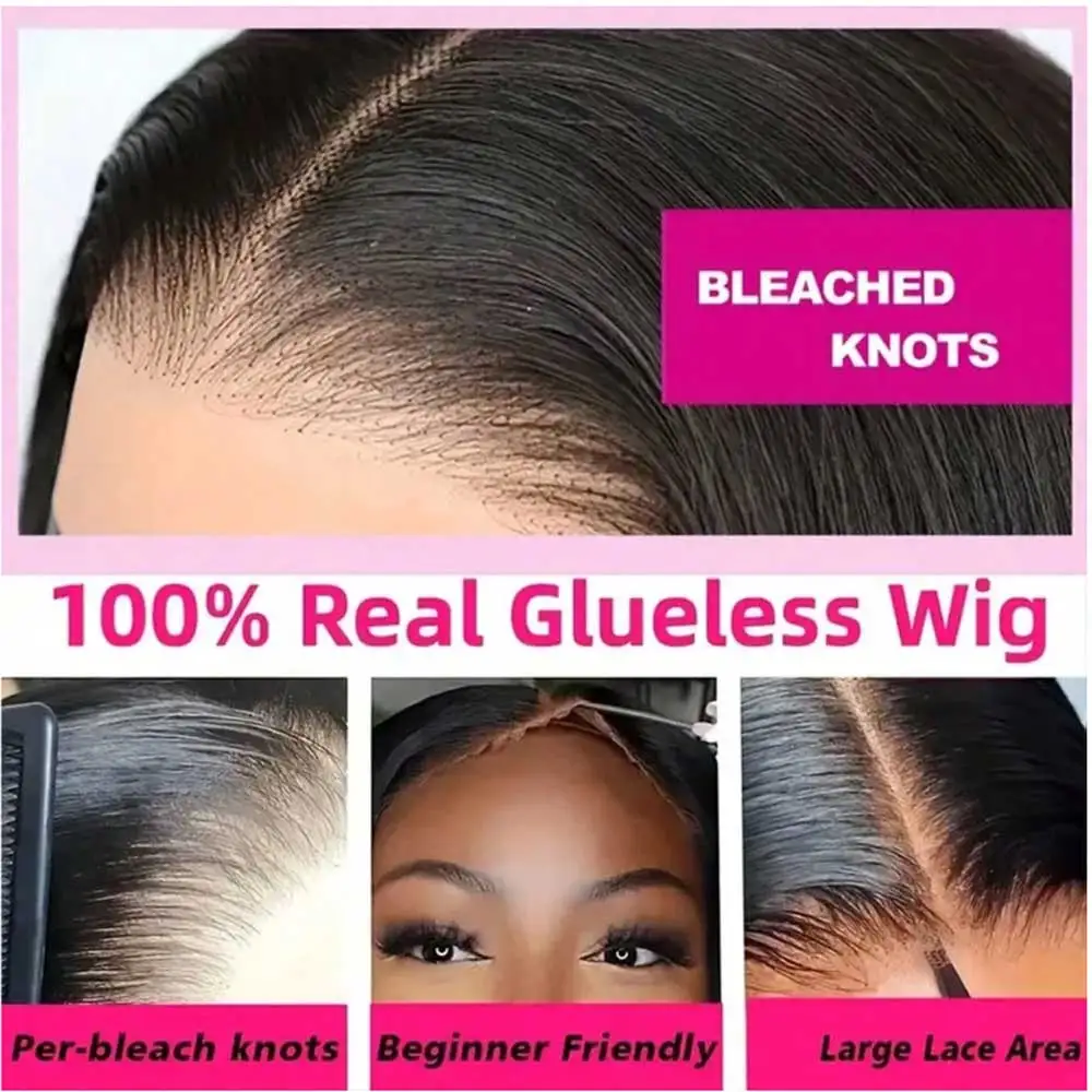 40 42 Inch Glueless Wig Straight Lace Front Human Hair Wigs Preplucked 13x4 13x6 HD Lace Frontal Wig 5x5 Straight Closure Wig