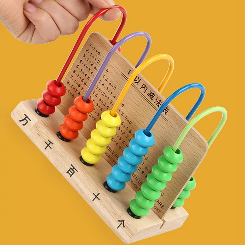 Wooden Montessori Math Toy Computing Rack Counting Calculating Beads Abacus Educational Toys Baby Early Learning Children Toys