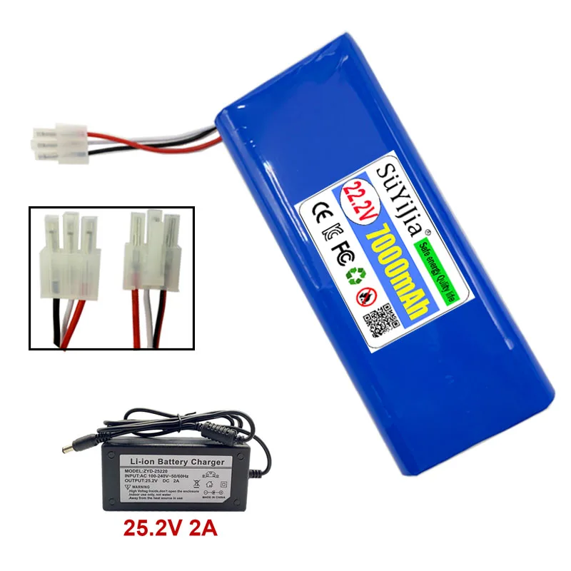 Brand New 18650 Li-ion Battery Pack 22.2V 7000mAh 6S2P Rechargeable Battery for DIY/RC Drone/Robot - BMS Protection
