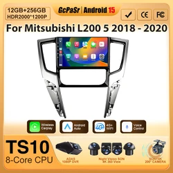 Autoradio pour Mitsubishi L200 5 2018-2020, LHD, RHD, Android, lecteur vidéo de voiture, limitation, navigation automatique, Carplay, No 2Din, DVD, WiFi