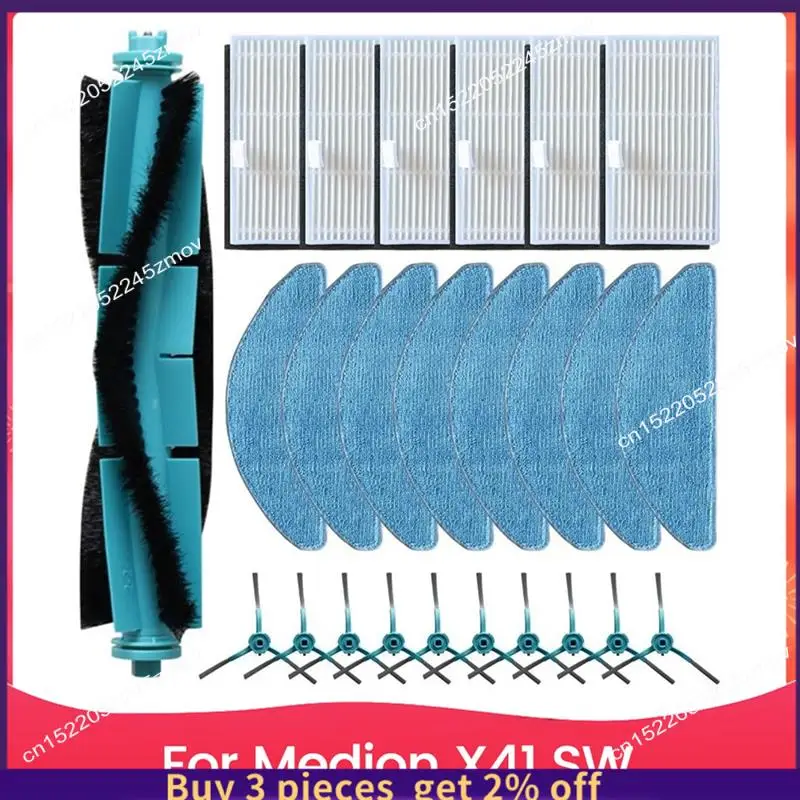

COME For Medion X41 SW Robot Vacuum Cleaner Replacement Parts Main Side Brush Hepa Filter Mop Cloth