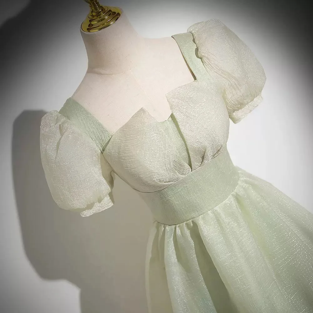 Vestido de noche verde de gama alta con escote Corazón, traje de princesa ligero para graduación, temperamento de lujo, novedad de 2024