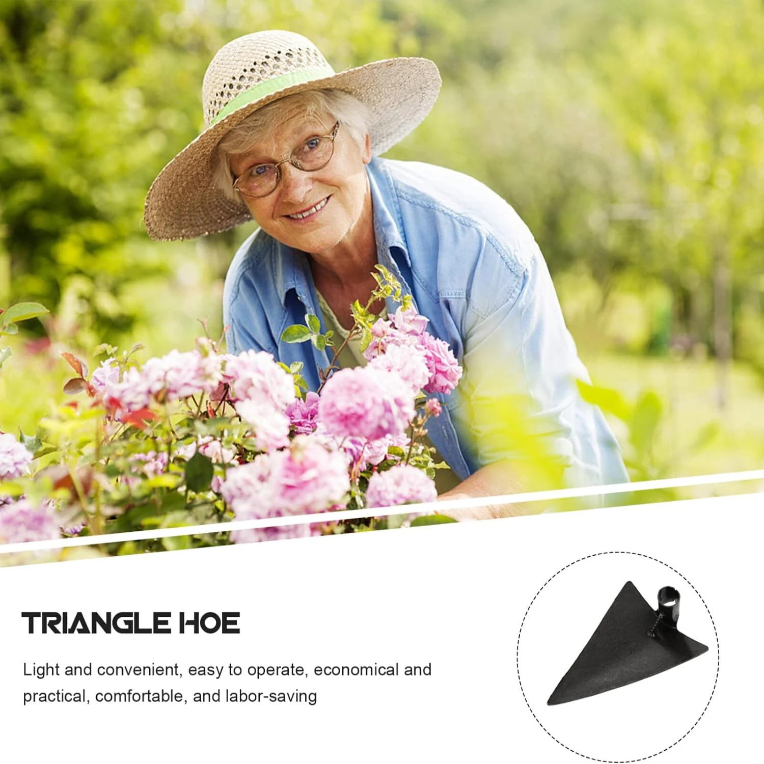 High-Quality, Versatile Steel Garden Hoe Head for Efficient Planting, Digging, and Weeding - Durable Essential Tool in Silver Gr