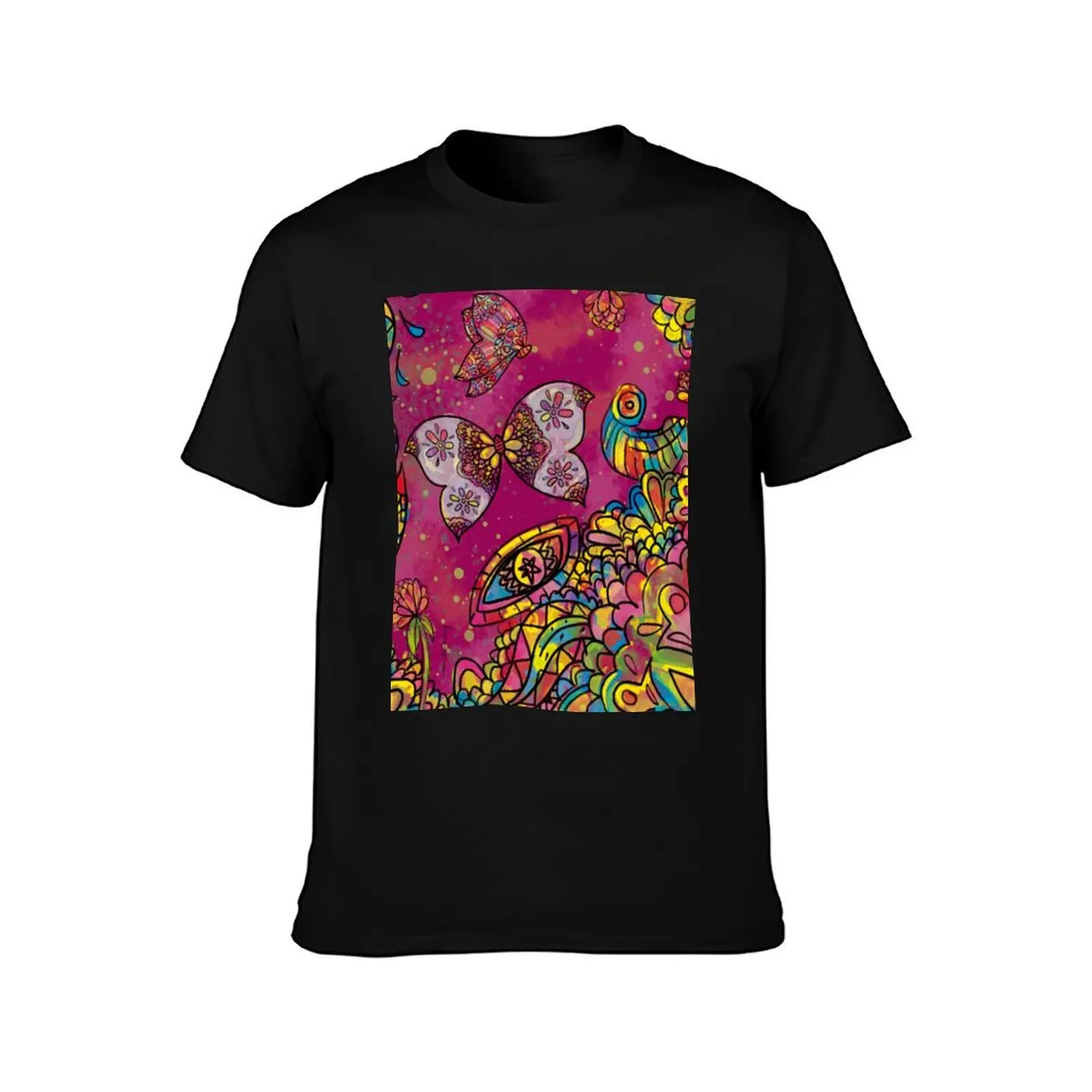 Summer meadow by day T-Shirt Trendy Casual Short Sleeve Shirt T-Shirt