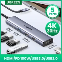 UGREEN-HUB USB tipo C 3,1 a HDMI 4K SD TF PD 100W, adaptador para Macbook iPad Pro Air M2 M1, accesorios para PC, 5gbps, HUB USB C 3,0