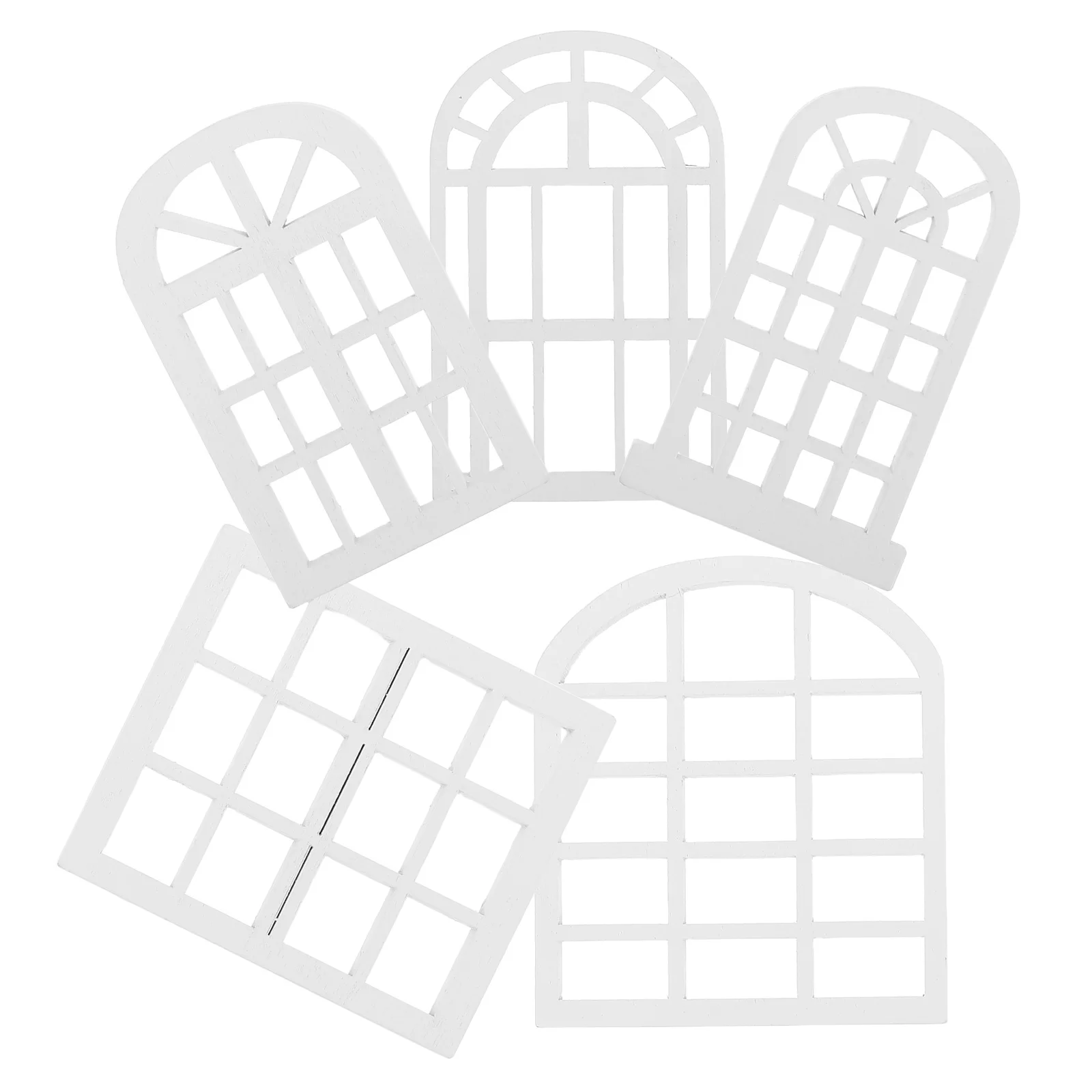 

5 шт. миниатюрные деревянные оконные рамы полый дизайн из натурального дерева миниатюрная оконная рама для украшения кукольного домика