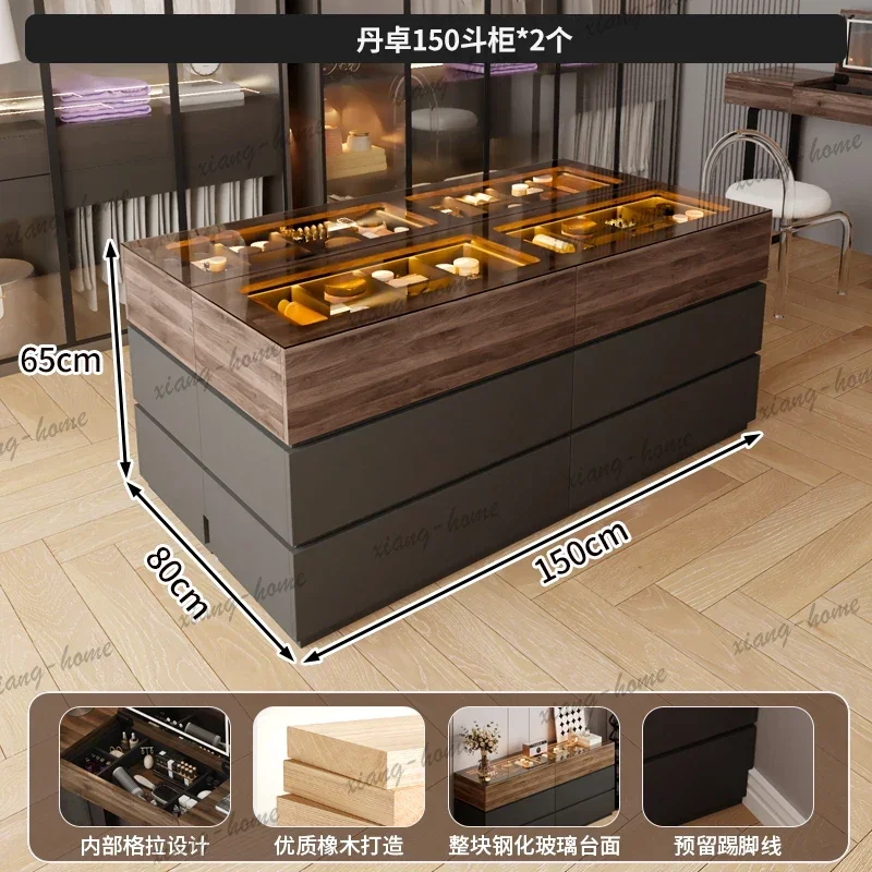Floor-standing Jewelry Bedroom Storage Six-drawer Cabinet Cloakroom Jewelry Display Cabinet