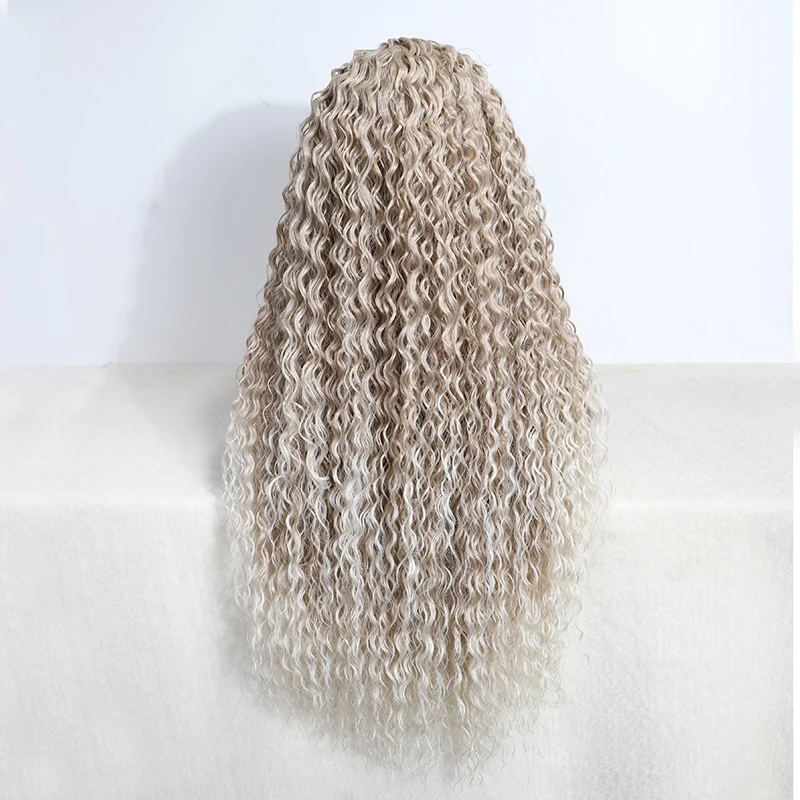 Synthetic Lace Part Wig Long Curly 30Inch Cosplay Wig Blonde Ombre Lace Wig for Black Women Synthetic Lace Cosplay Wig
