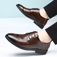 Chaussures Derby en cuir respirantes pour hommes, style estival, ajourées, à enfiler, confortables, antidérapantes, à semelle souple - SJ2501-1 5