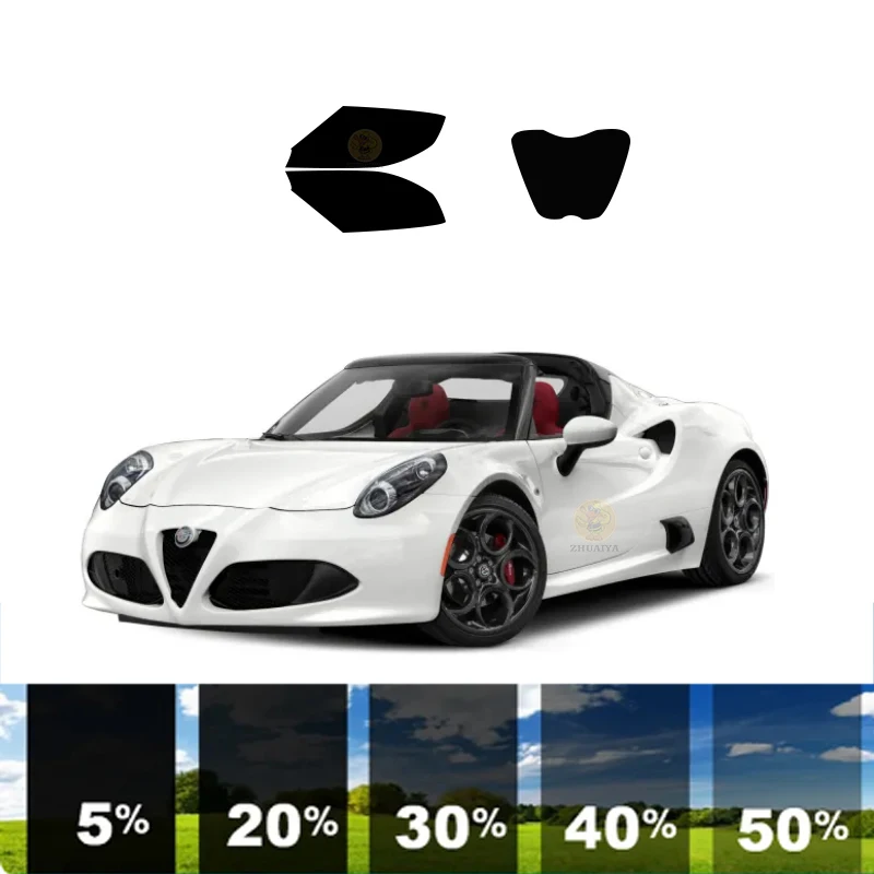 precut Removable Window Tint Film For Car 100% UVR 5%-35%VLT Heat Insulation Carbon ﻿For ALFA ROMEO 4C 2 DR COUPE 2015-2019