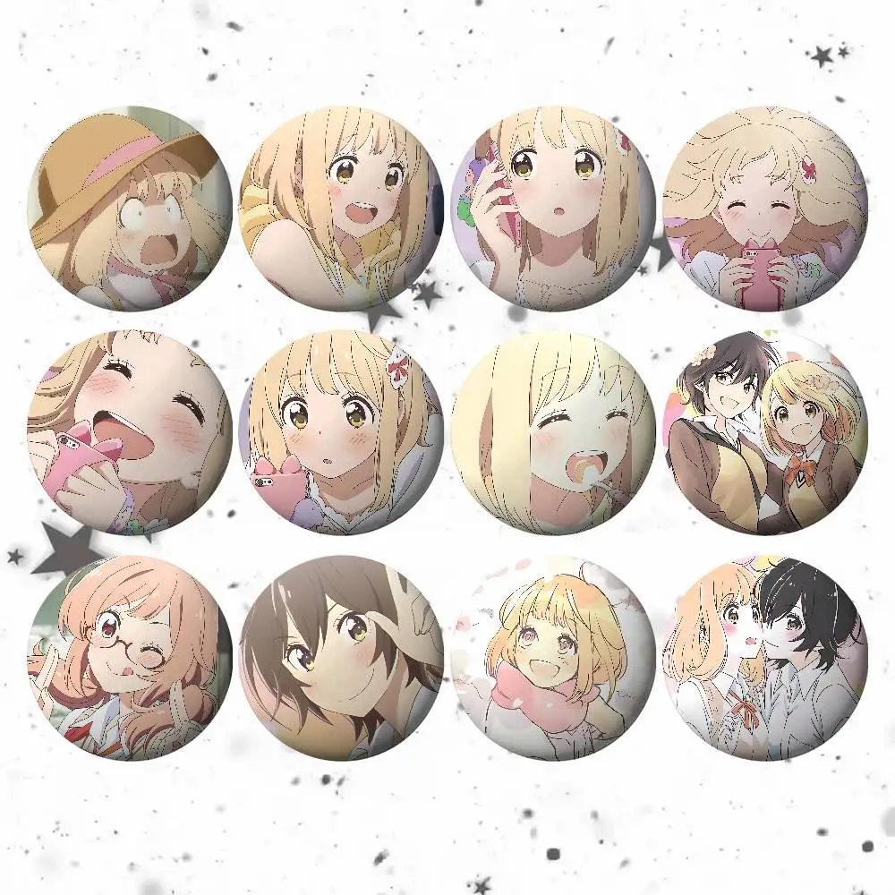 Kase-san And Morning Glories شارات أنيمي صفيح دبوس زر مخصص أنيمي دور المدرسة القديمة بروش الكرتون طوق شارة هدية