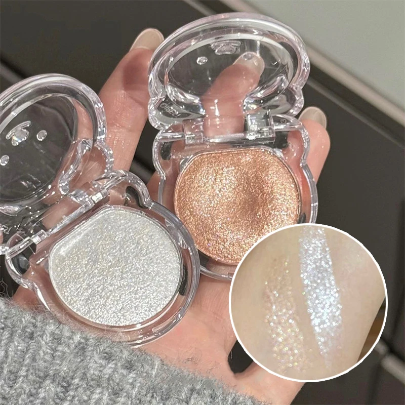 الأبيض هيغليغتر ماكياج الوجه اشراق غرامة مشرقة الشمبانيا الوردي أحادية اللون عينيه أحمر الخدود لطيف الوجه مستحضرات التجميل الكورية #6