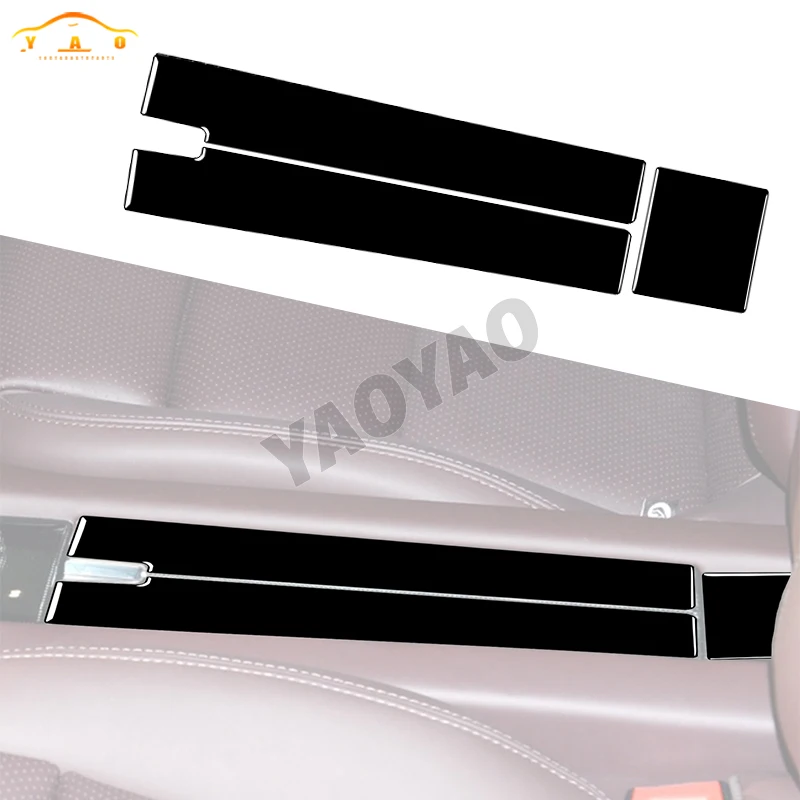 

For Porsche Panamera 2010-2016 Piano Black Car Rear Armrest Box Panel Decoration Sticker Trim Cover Interiors Accessories