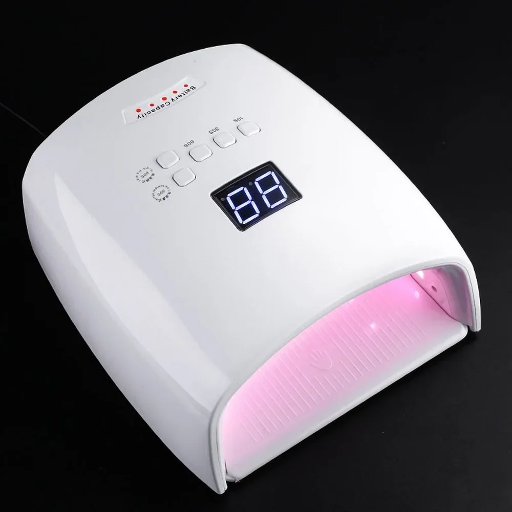 48W recarregável bateria embutida sem fio profissional LED lâmpada de unhas, secador de esmalte em gel para manicure e pedicure S10