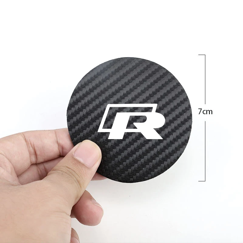 2Pcs Leather Coaster Anti-noise Water Cup Pad Cushion For Volkswagen R Touran Scirocco Passat Amarok T5 Phaeton Teramont Magotan