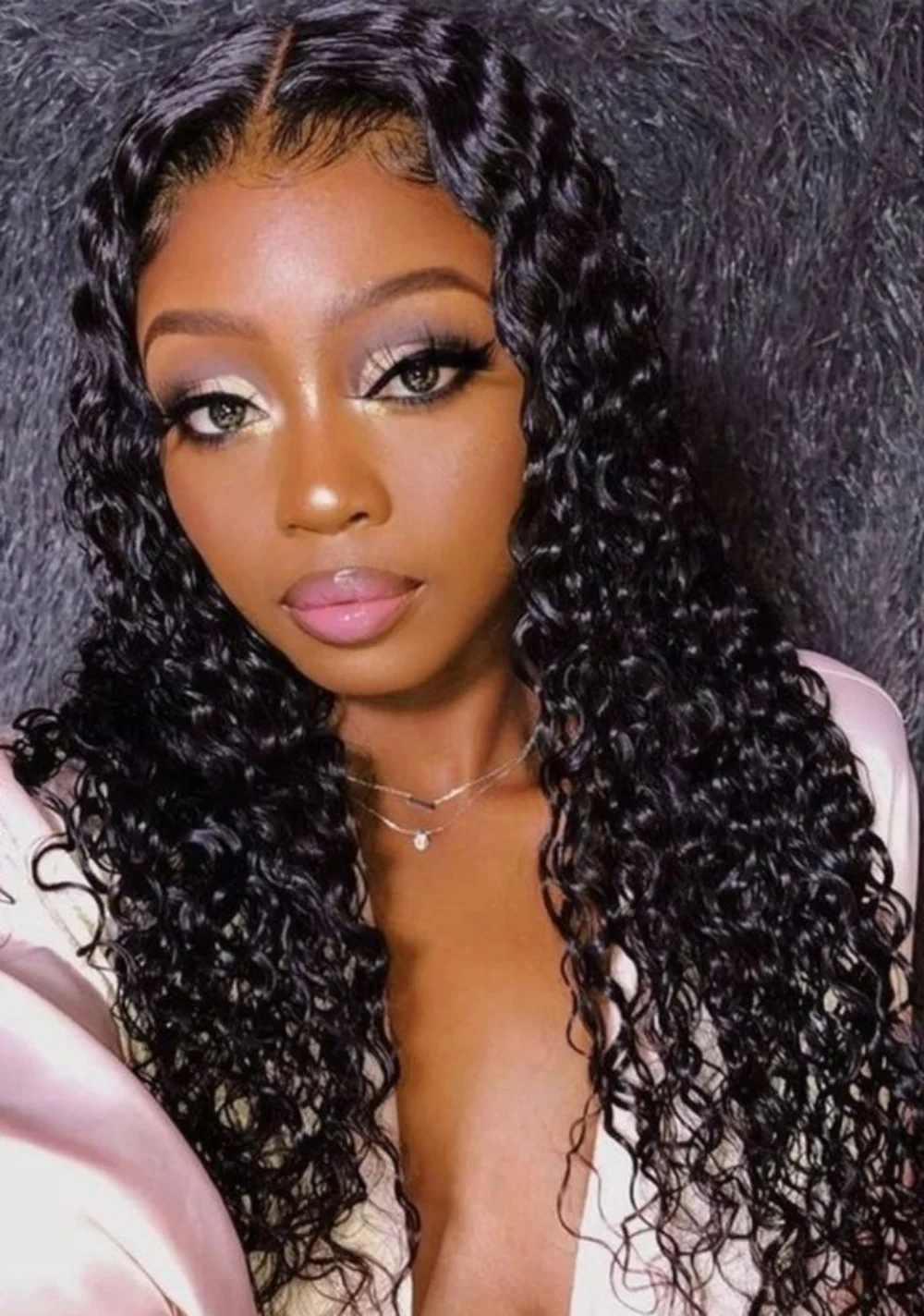 

Натуральный черный, 26 дюймов, плотность 180, бесклеевой, мягкий, длинный, курчавый, вьющийся парик спереди, для женщин, детские волосы, термостойкие, предварительно выщипанные, ежедневно