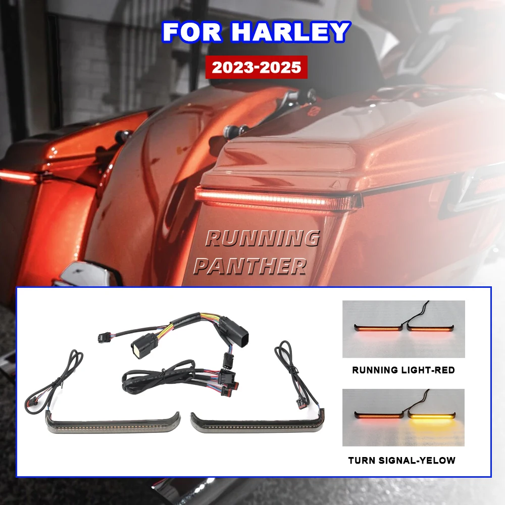 

Motorcycle Accessories New LOW PROFILE LED SADDLEBAG LIGHT For Harley CVO Street Glide Road Glide ST 2023 2024