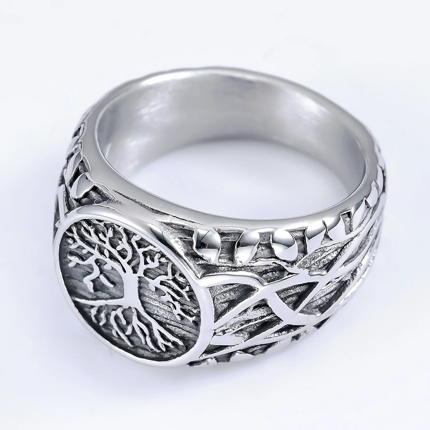 

Viking Wind Tree of Life Vine Stainless Steel Vintage Stainless Steel Ring