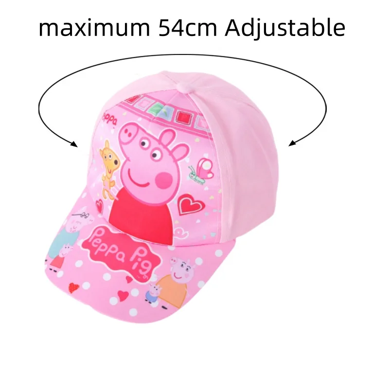 Cartoon Peppa Pig Baseball Cap Hat Adjustable Peppa Pig Cosplay Hip Hop Kids Girls Summer Sunshade Hat Gift for Girls