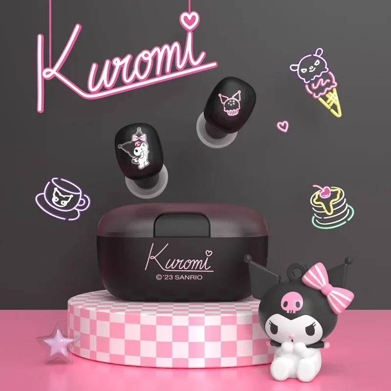 Sanrio My Melody Bluetooth Headphones Kuromi Cute Wireless Headset Cinnamoroll Sport Noise Reduction Touch Control Game Earphone