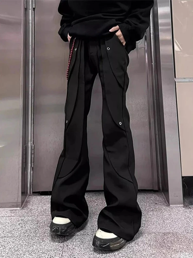 

Мужские брюки Cleanfit Black Deconstructed с прямыми штанинами, высокой талией, облегающие, модные, в американском стиле, повседневные