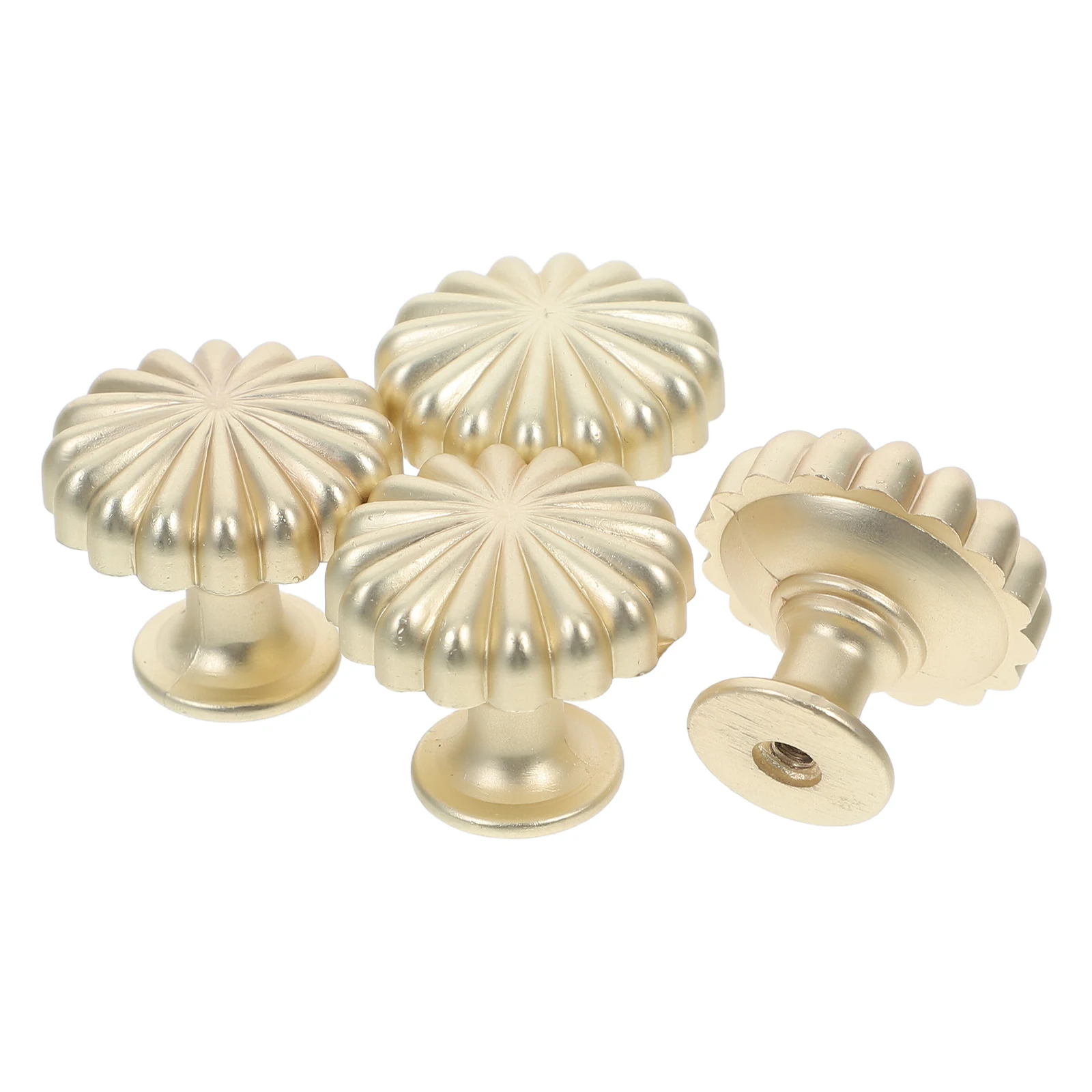 

4Pcs Vintage Brass Cabinet Knobs Copper Pumpkin Drawer Pulls Gold Decorative Handles for Kitchen Dresser