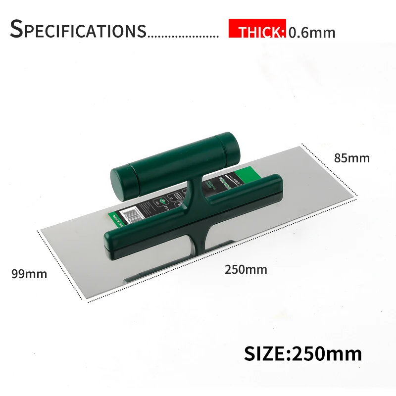Profissional Aço Inoxidável Tijolos Espátula, Raspador De Cimento, Construção De Placa De Lama, Ferramenta De Gesso com Alça De Plástico, 1Pc