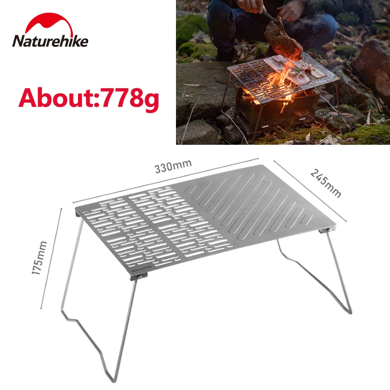 Naturehike Ultralight Titanium Baking Tray Grill Outdoor Portable Travel Picnic Table Barbecue Griddle Plate Firewood Cookware