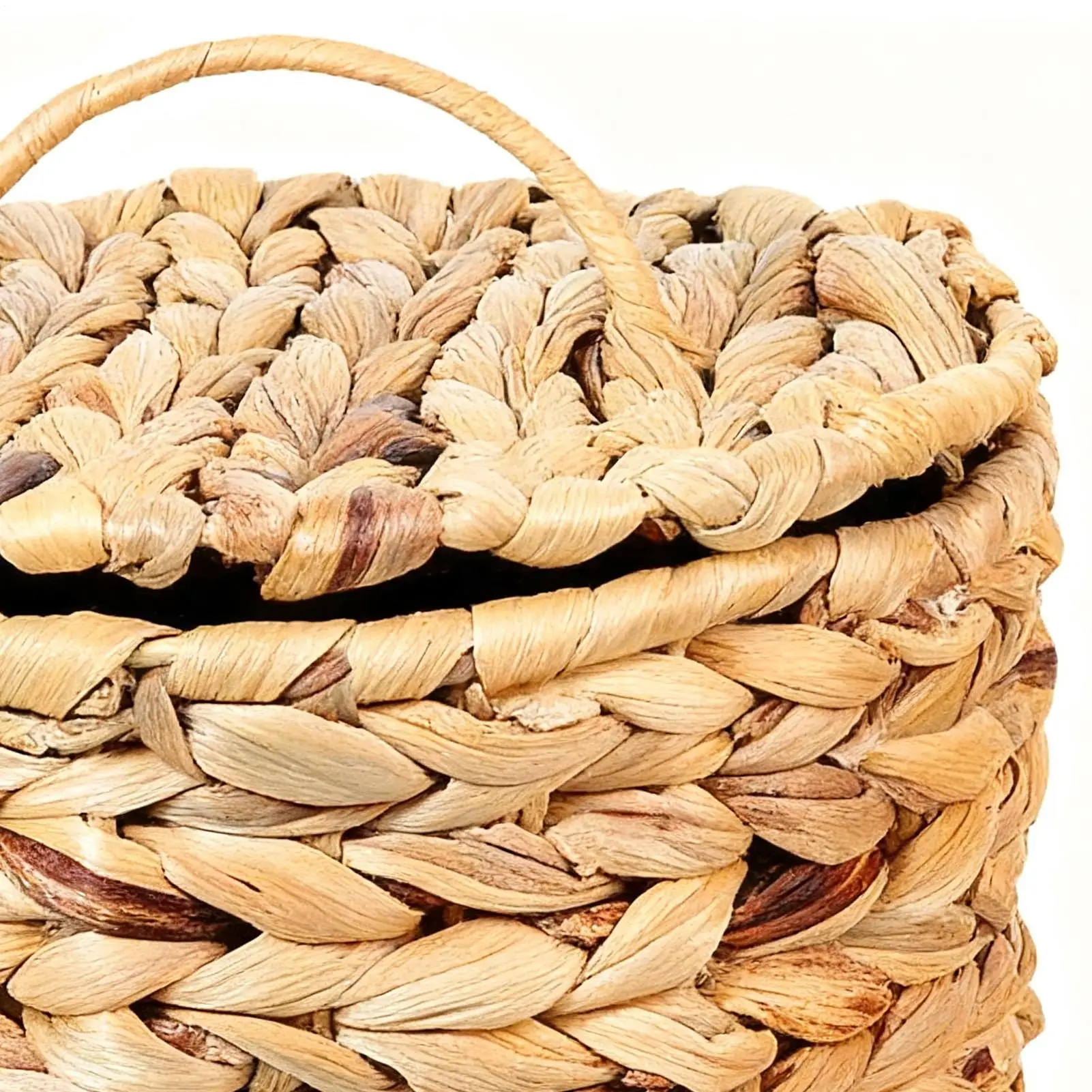 Woven Trash Can Gourd Grass Rustic Home Decor Decorative Garbage Can With Lid For Kitchen Bedroom Bathroom Living Room Entryway