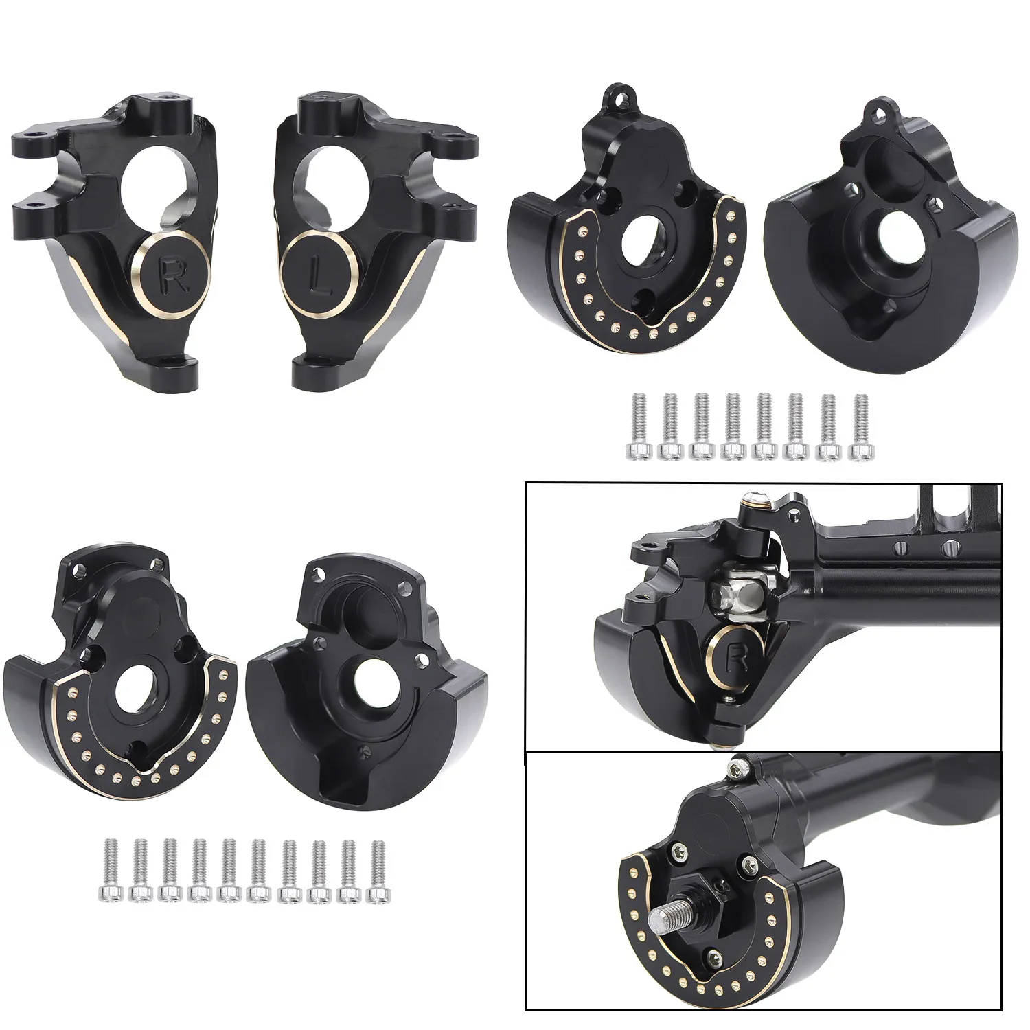 

Латунные противовесы рулевых кулаков VP, передние и задние крышки портальных осей для 1/10 Vanquish VS4 10 F10, запчасти для тюнинга радиоуправляемых краулеров